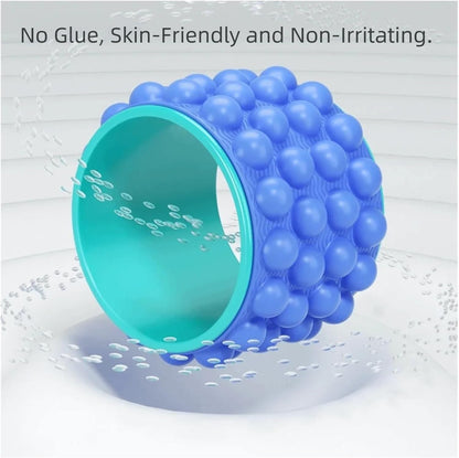 Deep Tissue Massage Yoga Wheel Portable Anti Slip Back Roller Open Back Design Open Shoulder Design Trigger Point Roller(Blue)