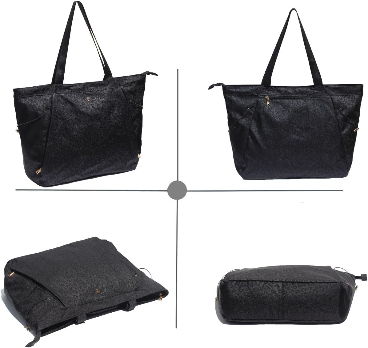ESVAN Yoga Tote Bag for Women Shoulder Bags Drawstring for Office Workout Travel Carryall Pilates Gym and Beach