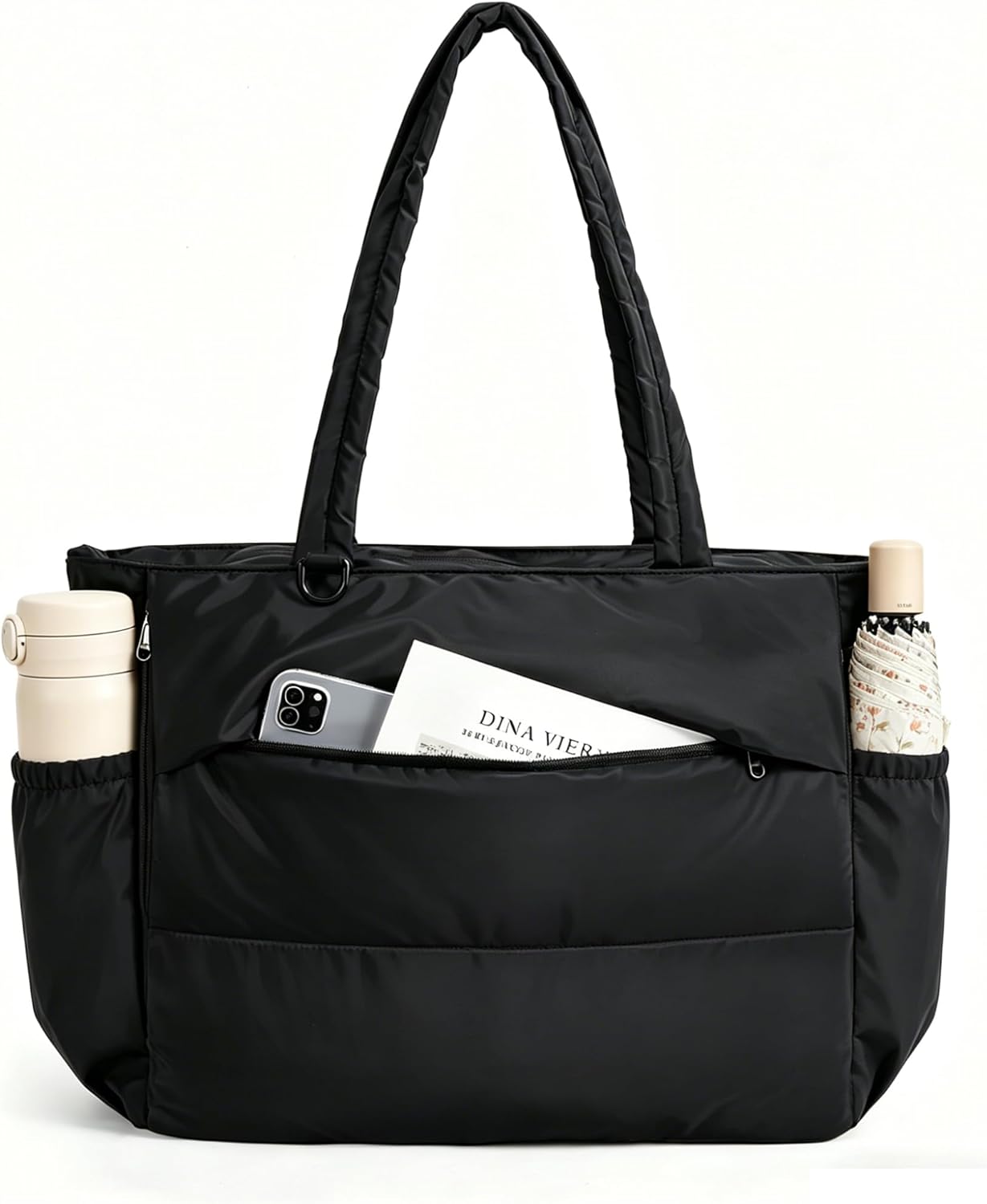 BAGSMART Yoga Tote Bag for Women with Knotted Handle, Lightweight Pilates Bag with Yoga Mat Holder, Gym Bag for Work Travel