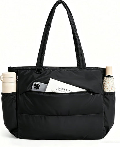 BAGSMART Yoga Tote Bag for Women with Knotted Handle, Lightweight Pilates Bag with Yoga Mat Holder, Gym Bag for Work Travel