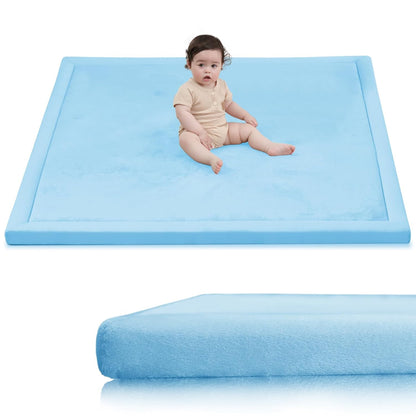 Baby Play Mat for Floor,1.3" Thick Memory Foam Tummy Time Mat,Soft Coral Velvet Nursery Rug,Large Non Slip for Crawling,Toddlers,Infants,Kids,Yoga & Tatami Style for Living Room(Dark Gray)