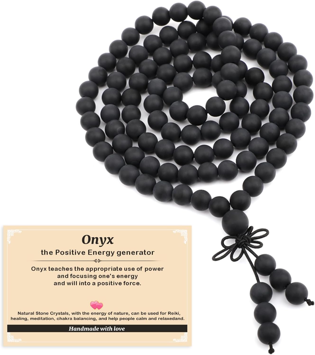 AD Beads 6mm 8mm 108 Prayer Mala Jasper Elastic Bracelet - Handmade Yoga Meditation Healing Power Energy Gifts for Unisex Adult.
