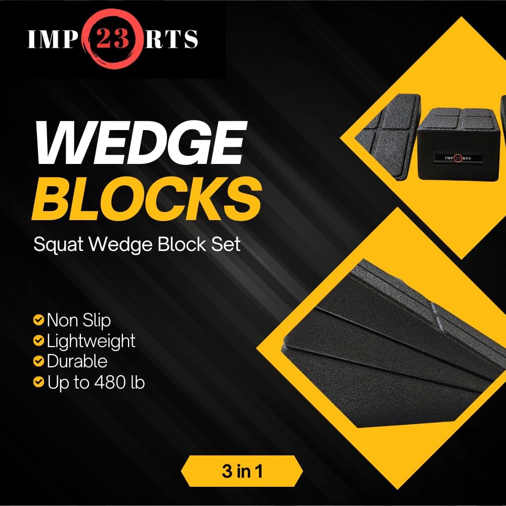 Squat Wedge Block Set 3 in 1 Wedge Blocks For Squats Weightlifting Yoga Heel Elevated Squat Wedge Calf Stretcher Physical Therapy Wedge Blocks For Squatting Slant Board