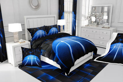 jejeloiu Basketball Living Room Rugs for Bedroom 5x7 Kids Gaming Sports Decor Carpet for Boys Girls Teens Ball Games Area Rug Soft Gift for Basketball Lover Grey and Black Room Decor