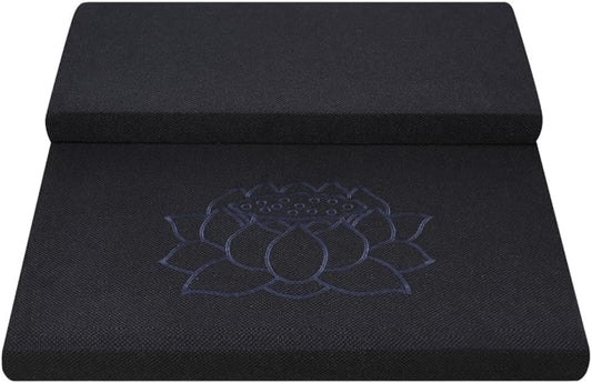 Square Meditation Cushion Mat Set with Washable Cotton Linen Cover, Larger Thick Yoga Mat Bolster Floor Pillows Seating for Adults Upgraded Meditation Accessories blue-60 * 5cm