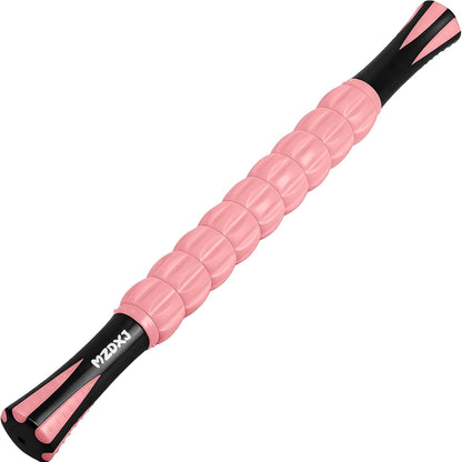 Muscle Roller Massage Roller Stick- Deep Tissue Fascia Blaster for Myofascial Pain Relief, Lymphatic Drainage & Body Sculpting, Handheld Physical Therapy & Recovery Tool (Gray black-18 inch)