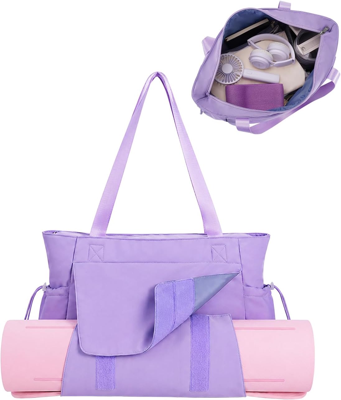 sportsnew Yoga Mat Bag Tote Yoga Gym Bags For Women Men with Waterproof Wet Pocket & Hook-and-loop, Quick Access Storage Yoga Mat Bag Carrier