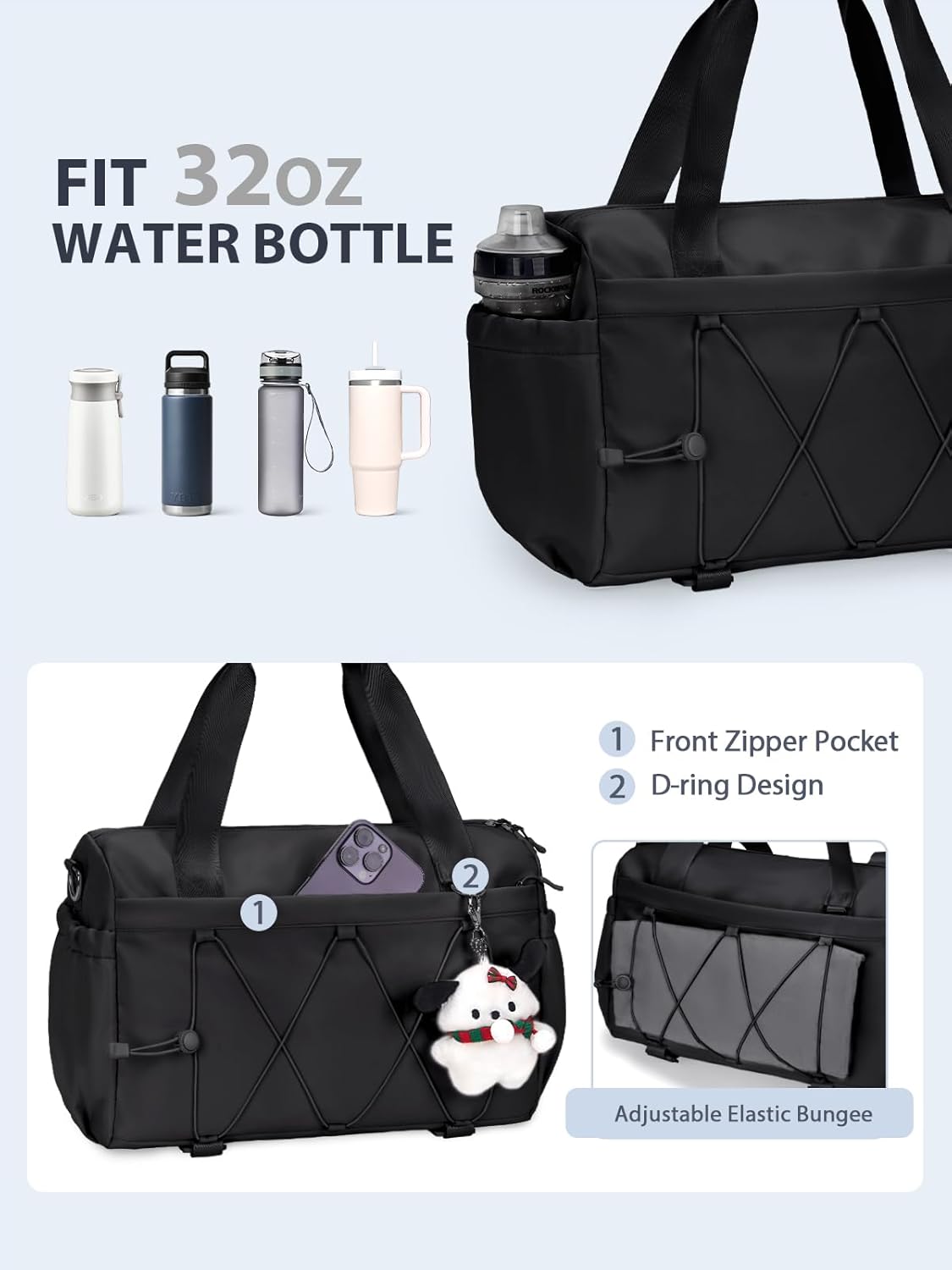 Small Gym Bag for Women with Yoga Mat Holder and Wet Compartment, Mini Gym Duffle Bag Yoga Bag with Water Bottle Pocket for Workout Travel, Green