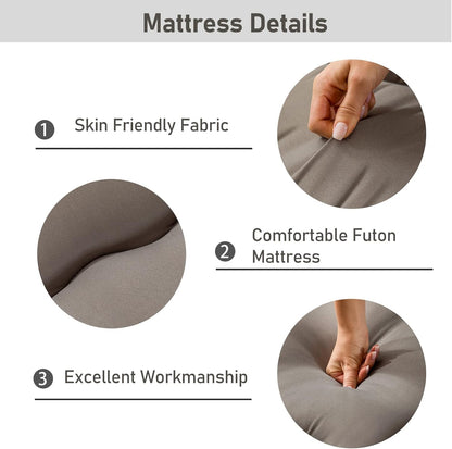 MAXYOYO Bohemian Retro Mattress Boho Floral Japanese Futon Mattress Tatami Floor Mat Foldable Portable Camping, Sleeping Pad, Lounger Couch Bed Full Size