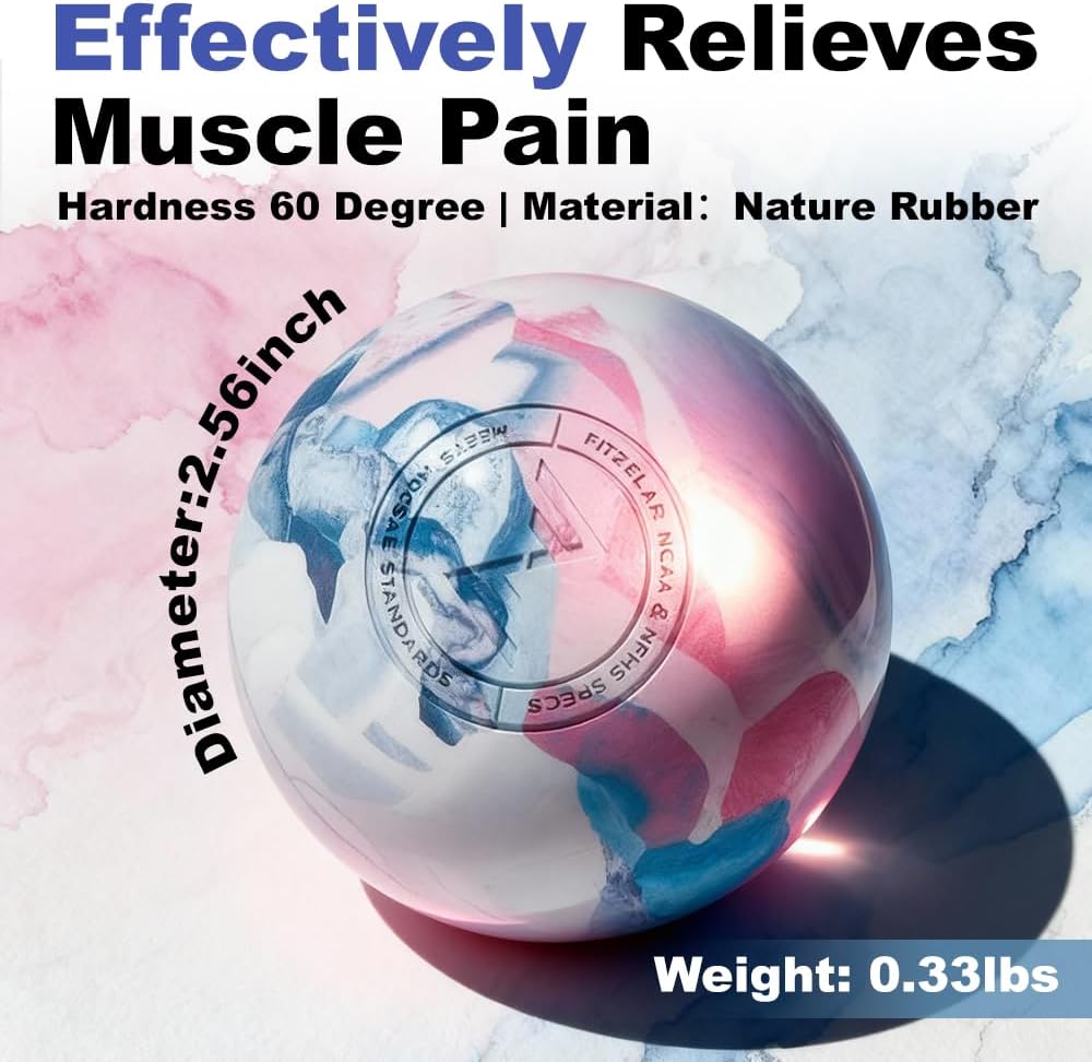 FITZELAR Massage Lacrosse Balls for Myofascial Release, Quality Certification, Massage Deep Tissue for Back and Shoulder, Trigger Point Therapy, Muscle Knots, Relieving Muscle Pain