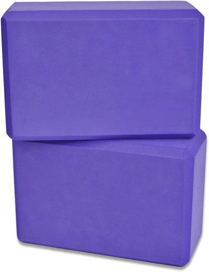 YogaAccessories High Density and Lightweight Foam Yoga Blocks - Strength and Flexibility Aid (Set of 2)