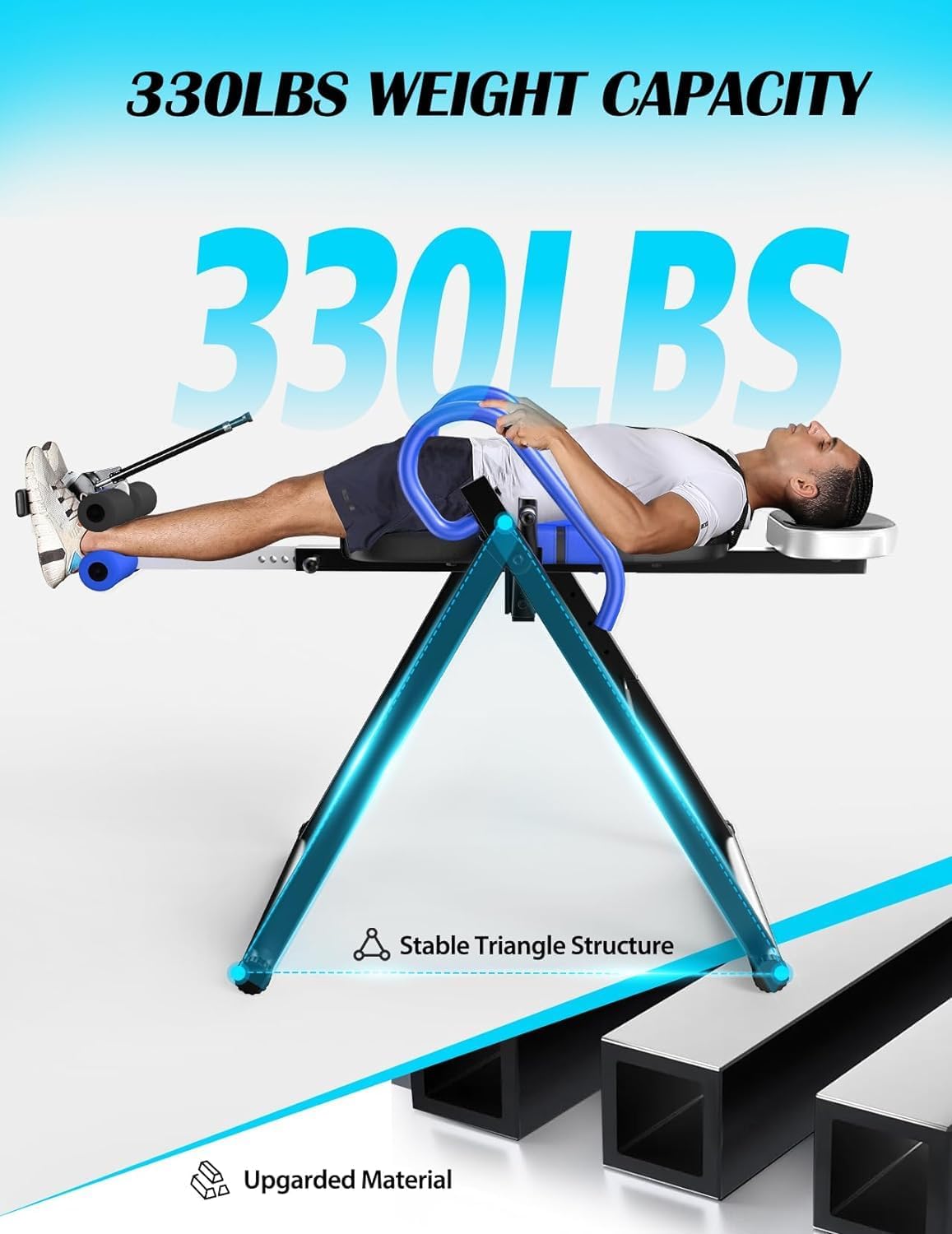 YOLEO Gravity Inversion Table for Back Pain Relief 2026 New Inversion Table w/Lumbar Support Easy to Assemble Back Stretcher Machine 300 lbs