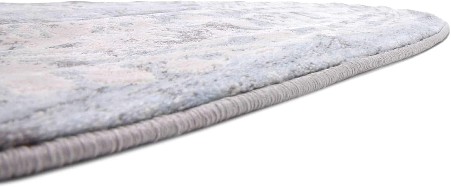 Unique Loom New Classical Collection Area Rug - Olwen (4'Round, Purple/ Gray)