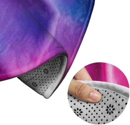 Soft Round Yoga Carpet, Office Chair Decor Round Mat for Carpet and Hardwood Floors Purple Butterfly