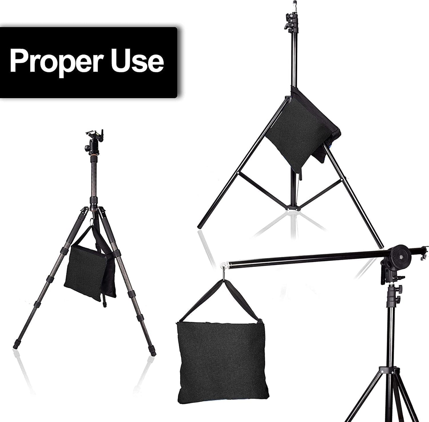 EMART Upgraded Heavy Duty Sandbag, Photo Video Studio Weight Bag Saddlebag Design for Photography Light Stand Tripod, Umbrella Base, Camping, Pop up Tent, Fishing Chair - 6 Pack