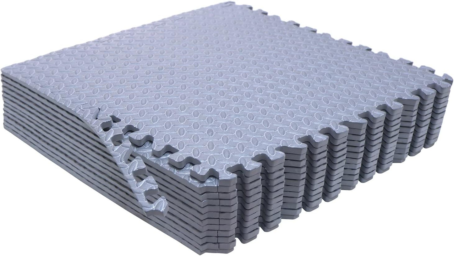 HTTMT- 8X(32 Sqft) Pink Gym Floor Mat 24x24 EVA Foam Interlocking Exercise Fitness Puzzle Floor Gym Yoga Mat Workout Pad [P/N: MTET-HOME012-8PC]