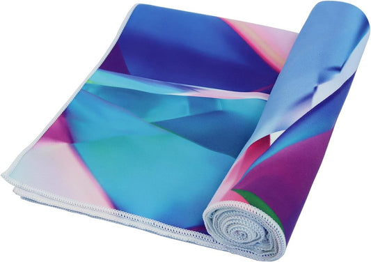 yogadesignlab | The HOT Yoga Towel | Premium Non Slip Colorful Towel | Designed in Bali | Eco Printed + Quick Dry + Mat Sized | Ideal for Hot Yoga, Bikram, Ashtanga, Sport, Travel! (Crystal)