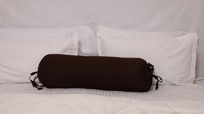 Saffron Quilted Bolster Pillow Cover (Brown, 8" Diameter x24 Long (20 cm x 60 cm))