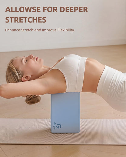 Gruper Yoga Blocks 2 Pack, 9"x6"x3" Exercise Blocks High-Density EVA Foam Blocks with Soft Non-Slip Surface, Lightweight Yoga Props for Yoga Pilates Meditation & Stretching