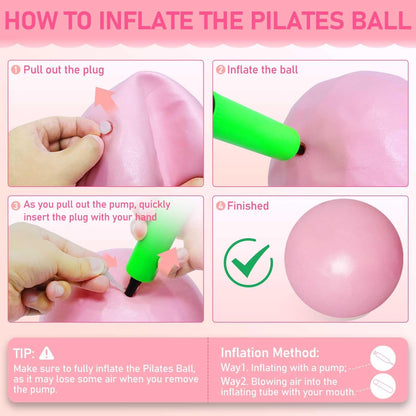 Pilates Kit for Home Workouts, Pilates Essentials Kit for Women, Better Me Pilates Kit,Pilates Equipment with 14.5"Pilates Ring Set,9" Yoga Ball,Cooling Towel,6 Pilates Resistance Bands for Stretching