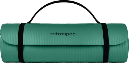 Retrospec Solana Yoga Mat Thick 1/2in Non-Slip Workout Mat with Nylon Strap - 72x24in Exercise Mat for Pilates, Stretching & Fitness - BPA Free, Easy Clean