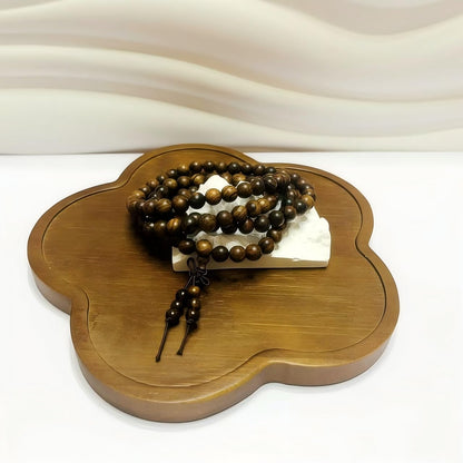 Handmade Mala Beads Bracelet 108 8mm Prayer Meditation Bracelet Sandalwood Elastic, Buddhist Beads, Prayer Mala Necklace for Men and Women Gifts