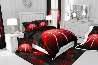 jejeloiu Basketball Living Room Rugs for Bedroom 5x7 Kids Gaming Sports Decor Carpet for Boys Girls Teens Ball Games Area Rug Soft Gift for Basketball Lover Grey and Black Room Decor