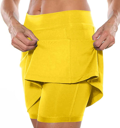 SHAOBGE Athletic Yoga Culottes for Women Solid Color Elastic Shorts Summer Lightweight High Waist Skinny Joggers Skirt 2024
