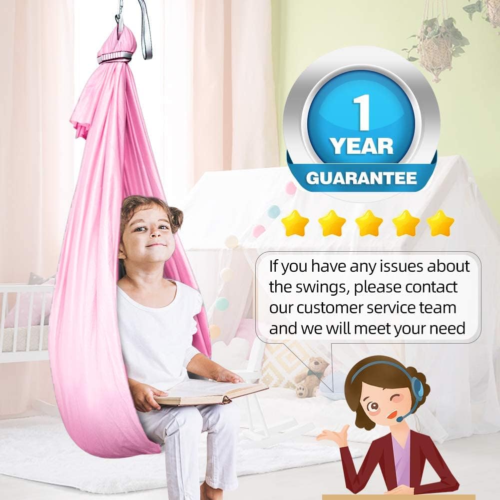 Aokitec Therapy Swing for Kids with Special Needs (Hardware Included) Snuggle Swing Cuddle Hammock Indoor Adjustable Aerial Yoga for Children with Autism, ADHD, Asperger, Sensory Integration