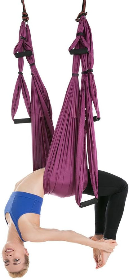 Aerial Trapeze Yoga Hammock Kit - Ultra Strong Antigravity Yoga Flying Sling Inversion Swing Tool Set