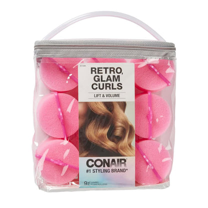 Conair Foam Hair Rollers -Heatless curls - Foam Rollers - Hair Rollers - Loose Hair Curlers in Assorted Sizes - 8 Count w/storage case