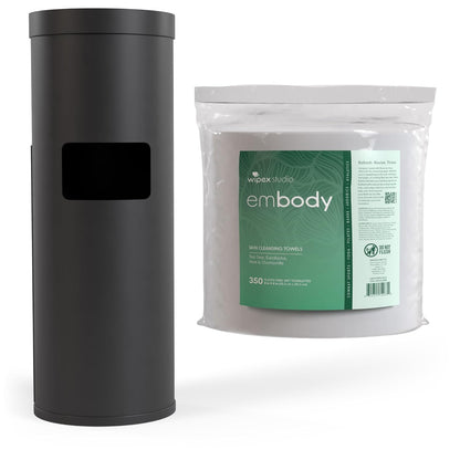 Wipex Embody Body Wipes - Large Plant-Based Cloth with Tea Tree Oil for Quick Clean Up, Ideal for Athletes, Yoga, Gym, Wrestling, Team Sports & Adults, Fitness Equipment Cleaner, 225 Count