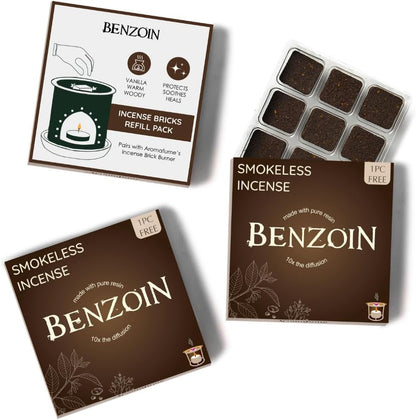 Frankincense Incense Bricks & Tree of Life Exotic Burner by Aromafume | 2 Trays x 9 Bricks | Boswellia Carterii & Boswellia Serrata Extract, Native to East Africa & India | Low-Smoke & Non-Toxic