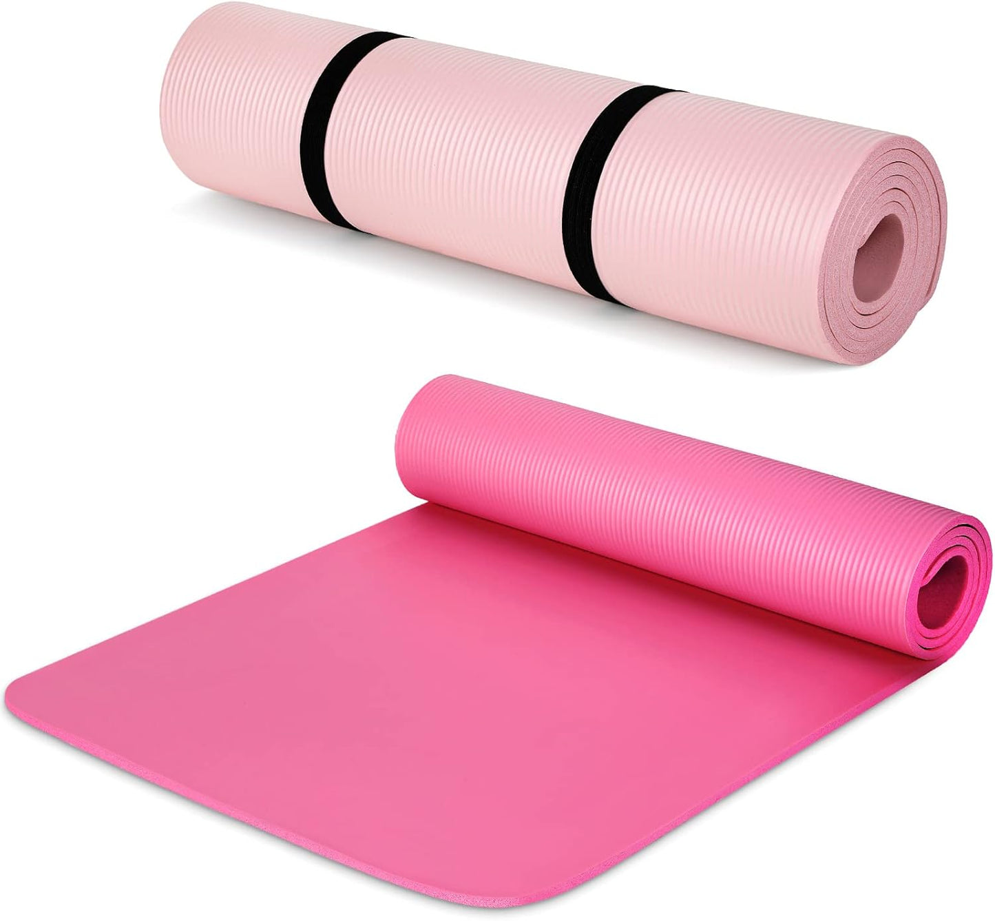 Woanger Yoga Mats (72x24) 3/8 Inch Thick Exercise Yoga Mat for Home Workout with Strap Non Slip Pilates Gym Supplies for Women Men