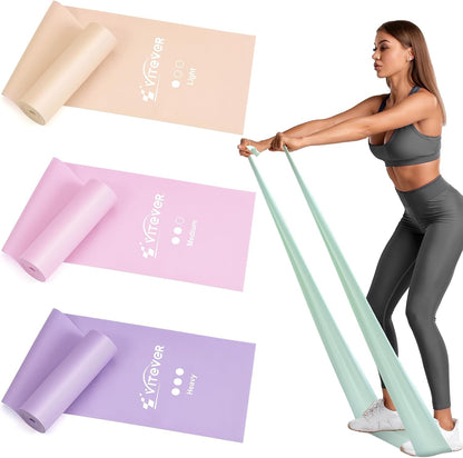 Resistance Bands for Working Out, Exercise Bands, Resistance Band for Physical Therapy, Stretch Bands for Pilates, Rehab, Stretch, Strength Training and Yoga Starter Set