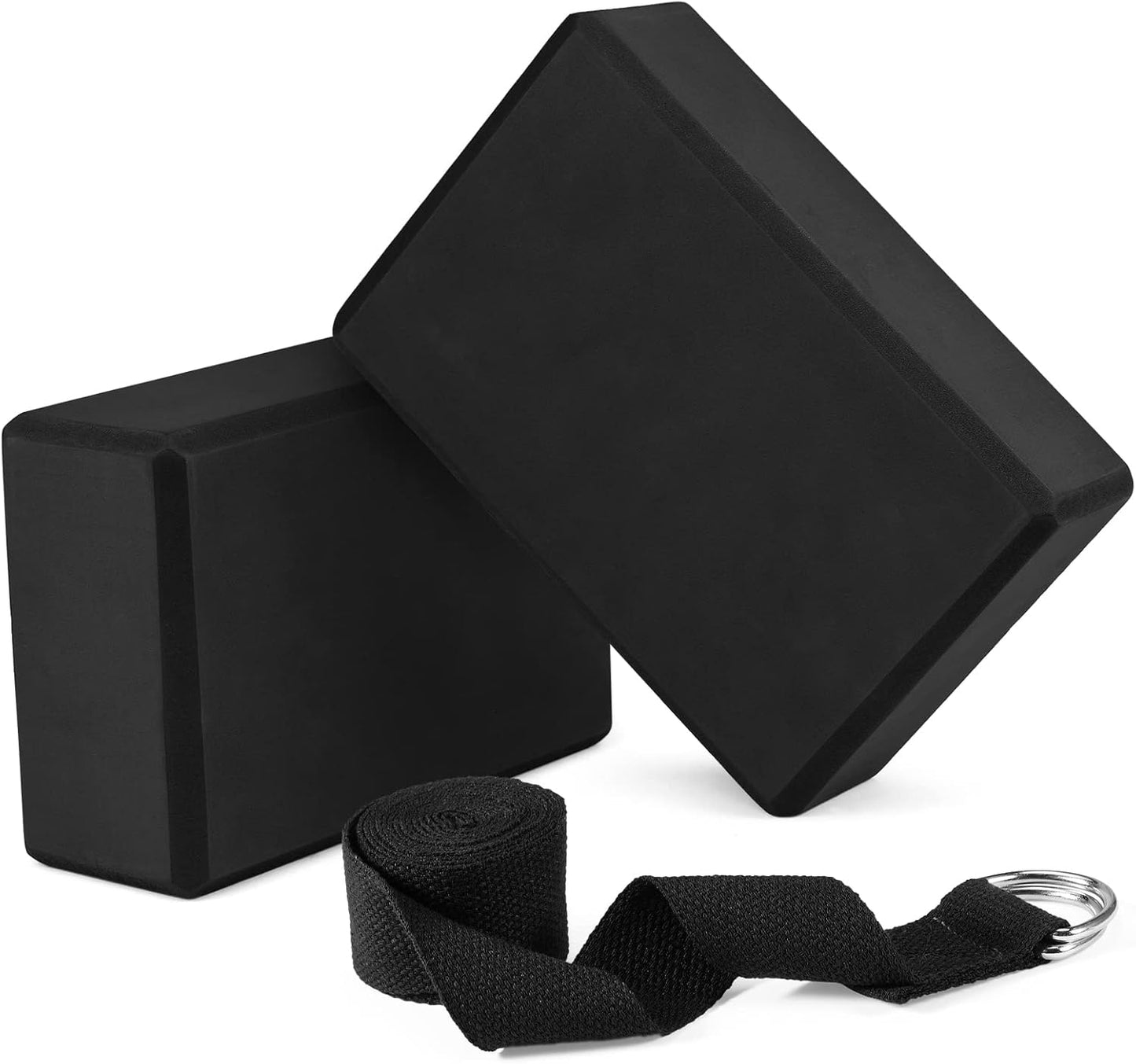 Yoga Blocks Yoga Strap Set EVA Yoga Blocks with Strap for Yoga Pilates Meditation