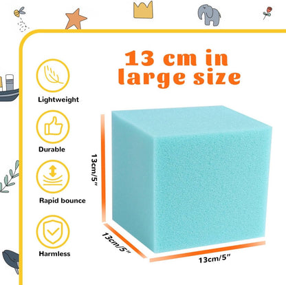 24PCS Foam Cubes 5"x5"x5"- Foam Pit Blocks Set, Soft Stacking Blocks for Indoor Games,Trampolines, Gymnastics, Parkour & Action Sport (6 Colors)