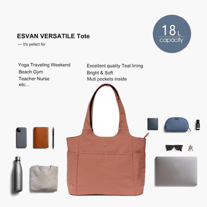 ESVAN Yoga Tote Bag Mat bag Women Shoulder Bags Carryall Tote for Travel Office Workout Gym Nurse Beach