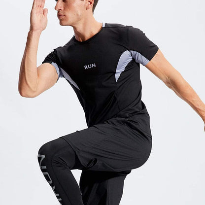 BUYJYA 5Pcs Men's Compression Pants Shirt Top Long Sleeve Jacket Athletic Sets Gym Clothing Mens Workout