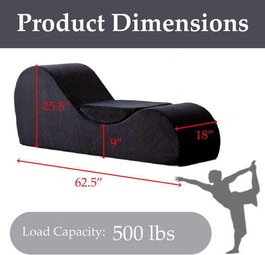 Yoga Chair, Yoga Chaise Lounge Chair Indoor, Yoga Chairs for Adults Exercise, Stretching, Relaxation, Ergonomic Design, Tantra Chair for Bedroom Living Room