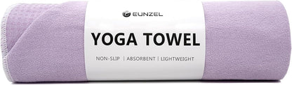 Eunzel Hot Yoga Towel - Microfiber Non Slip Yoga Mat Towel with Grip Dot Sweat Absorbent Towel for Hot Yoga, Pilates and Fitness 72" x 24", Dark Cyan/Orange