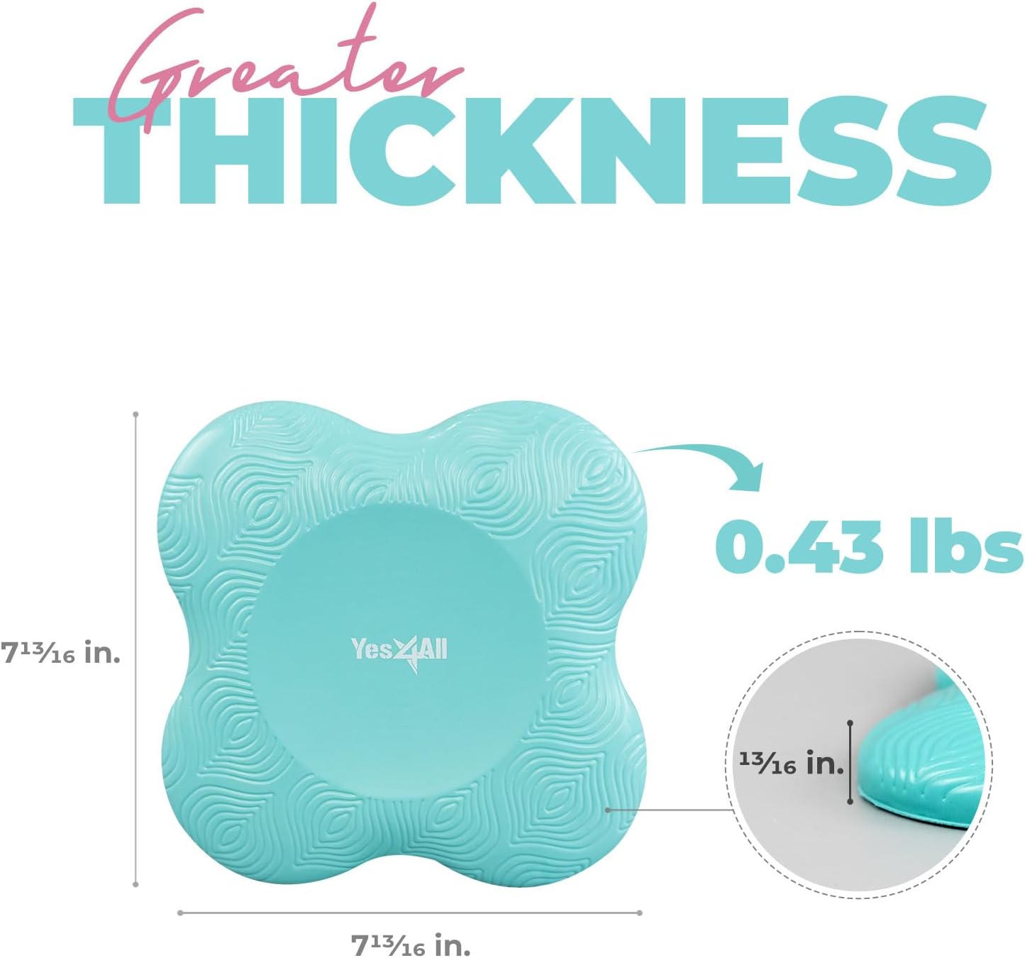 Yes4All Yoga Knee Pads Pair, Thick Yoga Kneeling Pad for Pilates Exercise, Cushion Gear for Knees & Elbow with 13/16" Thickness
