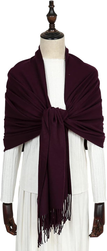 RIIQIICHY Women's Scarf Pashmina Shawls and Wraps for Evening Dress Bridesmaid Wedding Bridal Winter Warm Long Large Scarves