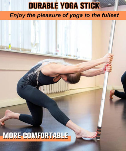 5ft Yoga Stick – Heavy-Duty Steel Adjustable Stretching Bar for Mobility, Flexibility & Balance. Multi-Functional Fitness Pole with 4 Steel Rods & Comfort Foam Grips