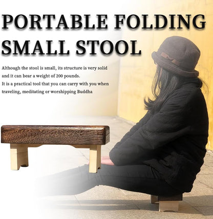 Foldable and Portable Meditation Bench - Seiza Stool, Suitable for Mindfulness Practice, Prayer, Yoga and Travel. Multiple uses: Step Stool, Decorative Shelf, Lightweight, eco-Friendly