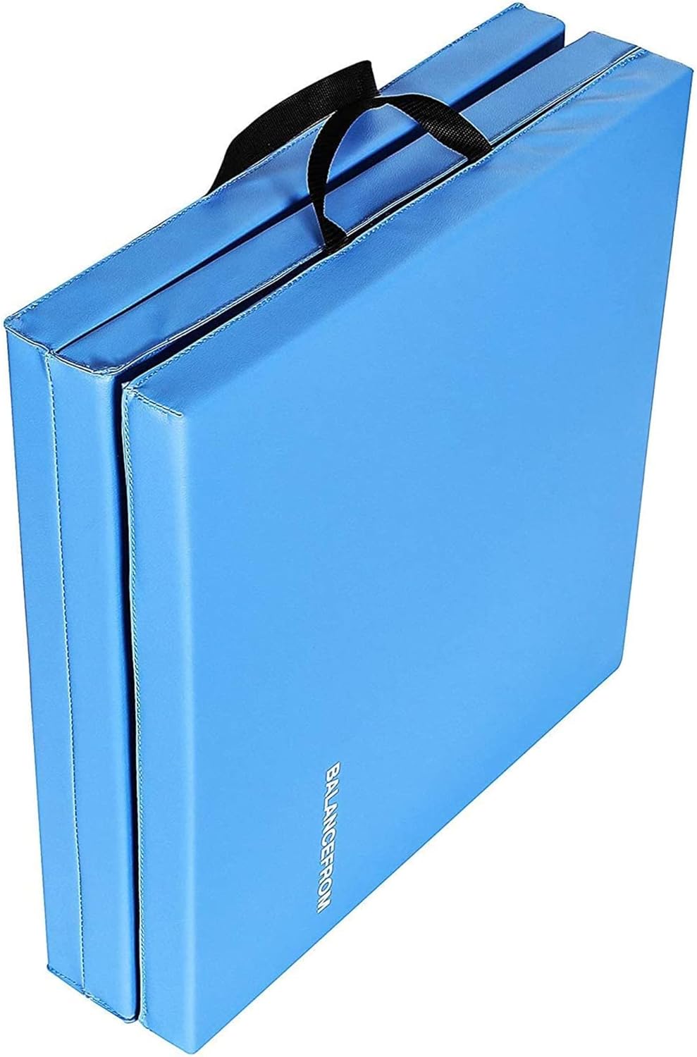 BalanceFrom 2-Pack 6x2 Feet 3-Panel Folding Gymnastics Mat, Blue – 2-Inch Thick Pad with Vinyl Surface and Carrying Handles for Tumbling, Yoga, Pilates, Home Workouts, and Martial Arts