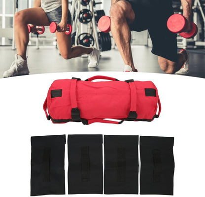 Multi Purpose Oxford Fabric Workout Sandbag with 6 Handles and Filler Bags for Indoor Gym Easy Adjustment, Easy Storage