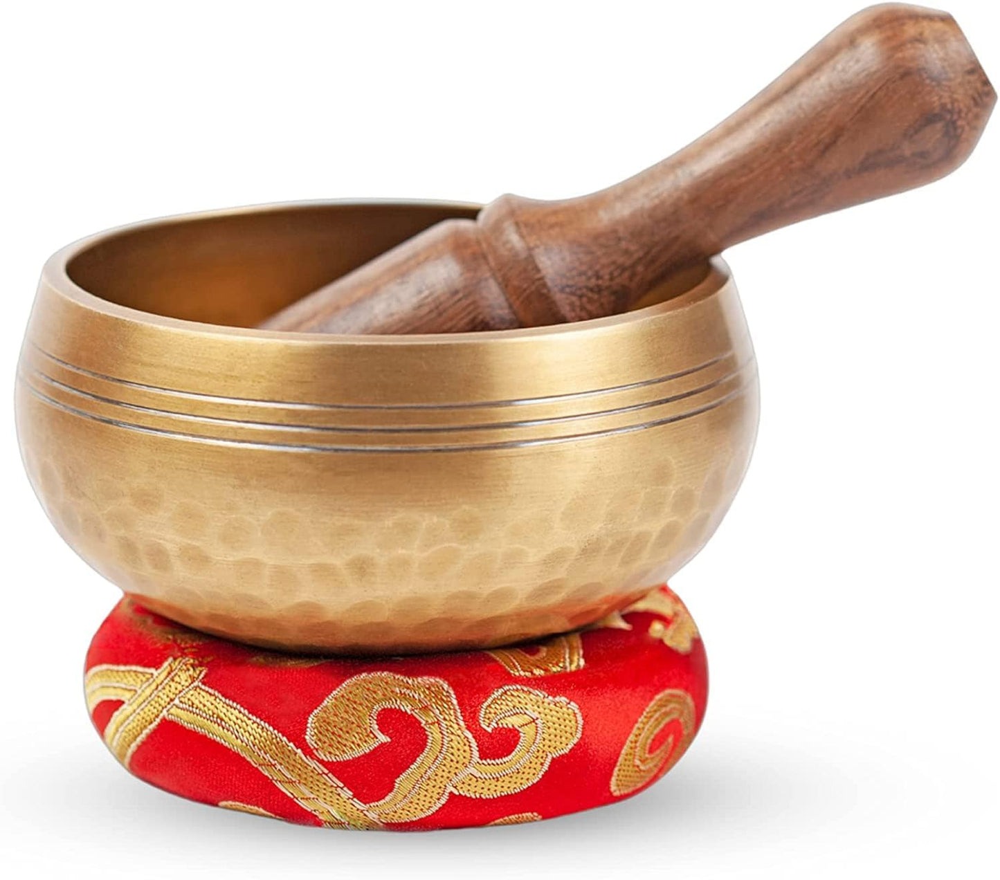 Tibetan Singing Bowl Set - Easy To Play for Beginners - Authentic Handcrafted Mindfulness Meditation Holistic Sound 7 Chakra Healing Gift by Himalayan Bazaar (5")