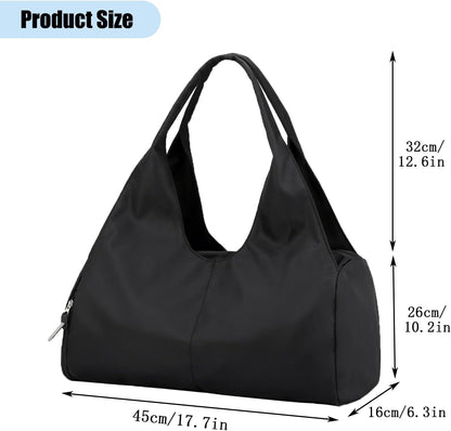 forestfish Yoga Gym Bag for Women with Shoes Compartment & Wet Dry Storage Pockets Lightweight Duffel Bag, Beige
