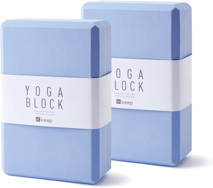 KEEP Yoga Block, High-Density EVA Foam 2 Pack Yoga Block with Non-Slip Textured Surface, Supportive, Lightweight - Ideal for Yoga